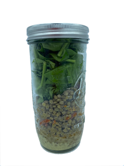 Mediteranean lentil with sun-dried tomatoes in tahini sauce