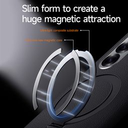 For Samsung Galaxy Z Fold 5 SULADA Top Grain Leather MagSafe Magnetic Holder Phone Case(Brown)