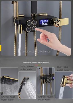 Ensemble robinet chaud froid salle de bain, robinet thermostatique ensemble de douche