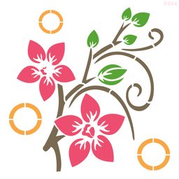 R684_Flower Wall Stencil