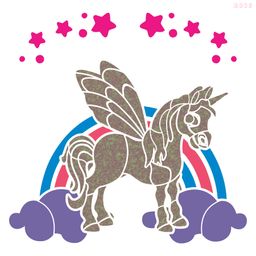 R606_Unicorn Wall Stencil