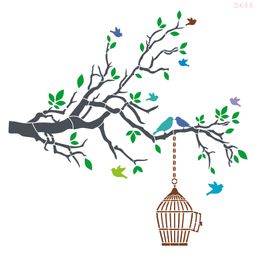 R488_Branches&Bird Cage Wall Stencil