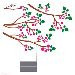 R944_Swing With Branches Wall Stencil