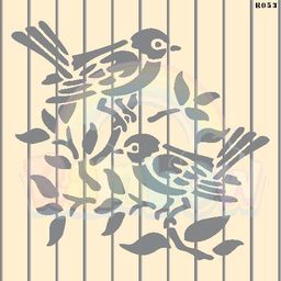 R053_ Birds & Home Decor Wall Stencil