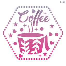 R550_Coffee With Cup Wall Stencil