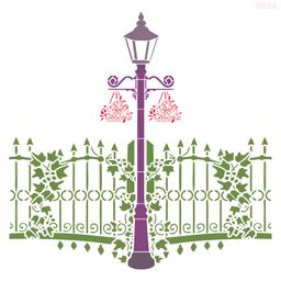 R679_Street Lamp Wall Stencil
