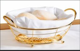 Gold frame black cloth /silver frame white cloth storage bread basket available in two shapes
