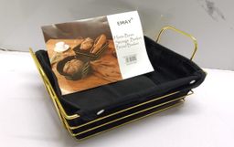 Gold frame black cloth /silver frame white cloth storage bread basket available in two shapes