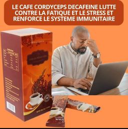 Café cordyceps Contre la fatigue; bonne qualité de sperme; Renforce la puissance sexuelle, (10 sachets)