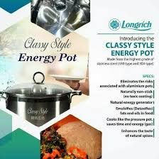 jusqu’à 85% de la valeur nutritive alimentaire après cuisson, c’est-à-dire que les légumes conservent leur couleur et leur goût d’origine. Préserve les aliments nutritifs et l’énergie apportée dans le pot La soupe cuite dans le pot est claire, fraîche et le fond du pot ne pèse pas  La saveur originelle de la nourriture est maintenue et de l’énergie est également apportée dans le pot  Les fruits conservés dans le pot restent frais et en bonne santé après des jours  Les personnes qui mangent la nourriture se sentent à l’aise de la tête aux pieds, revigorant la rate et favorisant l’appétit  Les aliments cuits dans un pot énergisant sont frais et tendre après une longue période  Le principe de fonctionnement est qu’il peut spontanément générer de la résonance pour collecter, intégrer, améliorer et amplifier automatiquement l’énergie faible et désordonnée dans l’espace et se transformer en un nouveau champ d’énergie