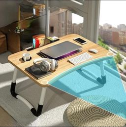 Multi-purpose foldable portable laptop /study desk table with tablet slot