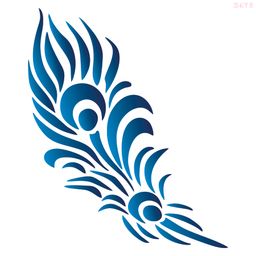 R476_Peacock Feather Wall Stencil
