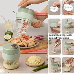 🍴 4-in-1 Portable Handheld Electric Vegetable Cutter Set – Your All-in-One Food Processor! 🍅