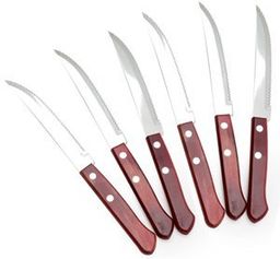 Ausbeinmesser high quality steak knife with wooden profile water proof handle pack of 6pcs