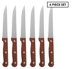 Ausbeinmesser high quality steak knife with wooden profile water proof handle pack of 6pcs