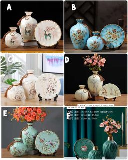 3PCs European ceramic flower vase living room decoration 