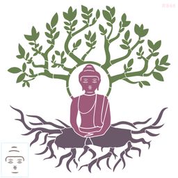 R646_Buddha Wall Stencil