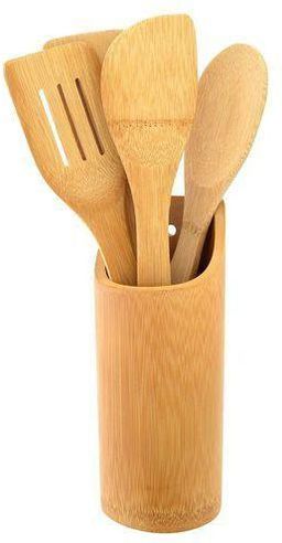 🎄🔥4pc bamboo cooking spoons + holder