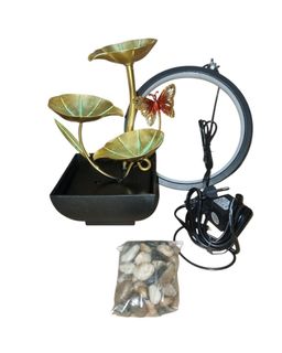 Electric table-top mini water fountain + round  LED LIGHT