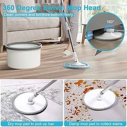 360⁰ Micro fiber spin mop with water separation bucket 