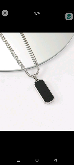 Colar Masculino de preta com pingente