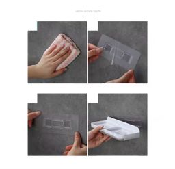 Wall-Mounted Self-Adhesive Bathroom Soap Dish Storage Organizer 