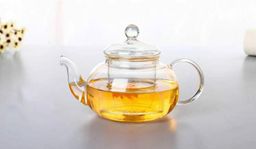 High Borosilicate glass tea/Coffee pot with stainless steel glass filter infuser 