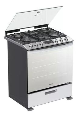 Cocina WhirlpoolWFR7400S color gris acero con puerta con visor 127V