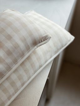 Beige Gingham Pillowcase