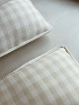 Beige Gingham Pillowcase
