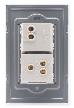 INTERRUPTOR SENCILLO+TOMA BLANCO TROEN 5-294