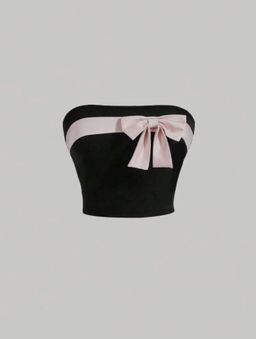 Black and pink Bow Top 