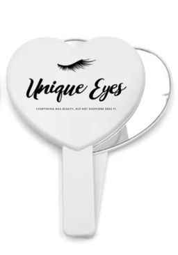 Mini White Heart Mirror