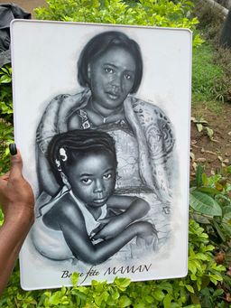 PORTRAIT BLANC NOIR FORMAT 30/45 PLACAGE 