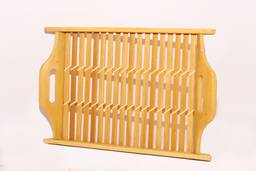 Brown Rectangular Polished Wooden Tray Small