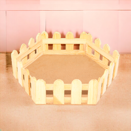 Natural Wood Pine With MDF Base Fence Hexagon Tray Size1