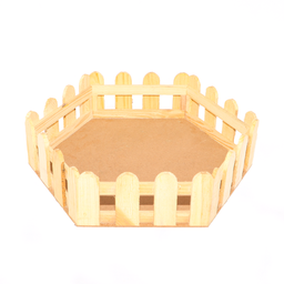 Natural Wood Pine With MDF Base Fence Hexagon Tray Size1