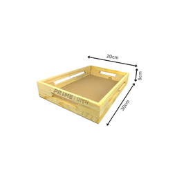 Natural Wood (light) Pine Wood With MDF Base Rectangle Tray Ribbon Cut Walls Size 1