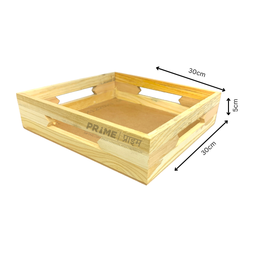 Natural Wood Pine With MDF Base Sqr Tray Ribbon Cut Walls SIze2