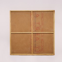 Brown Square Four Partition Hardwood Basic Tray Large