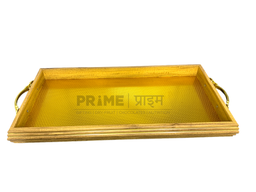 Copper Color Rectangular Wooden Tray