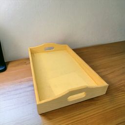 Brown Rectangular Pinewood Tray Small