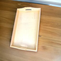 Brown Rectangular Pinewood Tray Small