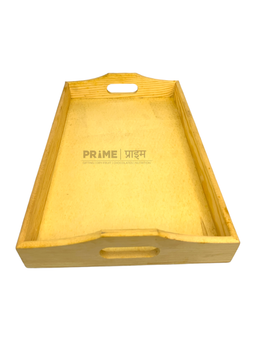 Brown Rectangular Pinewood Tray Medium