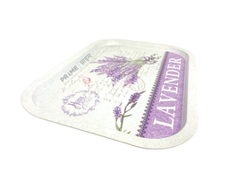 Off White Rectangulr Floral Metal Tray