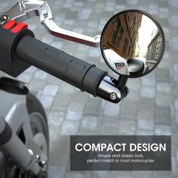 Handlebar end rear view mirrors small round