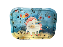 Blue Rectangulr Unicorn Metal Tray