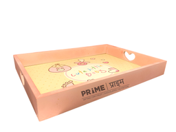 Pink Rectangular Baby Boy Wooden Tray Large