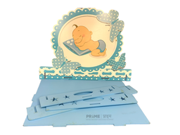 Blue Rectangular DIY wooden Baby Tray