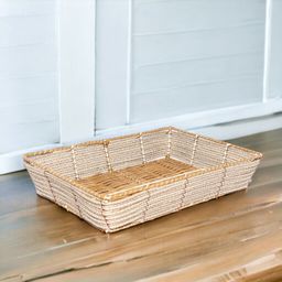 Marble paper Weaved Rattan Rectangle Tray